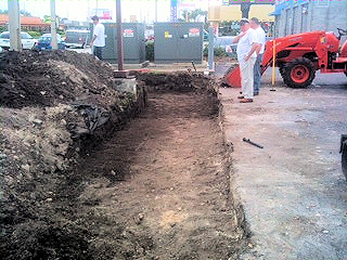 Excavating for Handicap Ramp